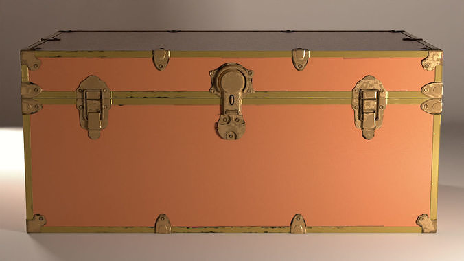 Vintage Travel Trunk Low-poly 3D model