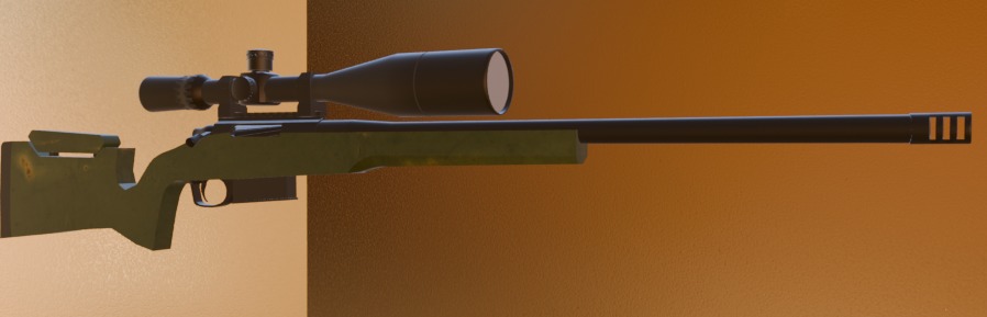 Sniper Rifle  Free low-poly 3D model_1