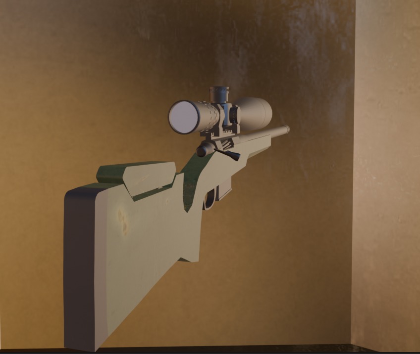 Sniper Rifle  Free low-poly 3D model_6