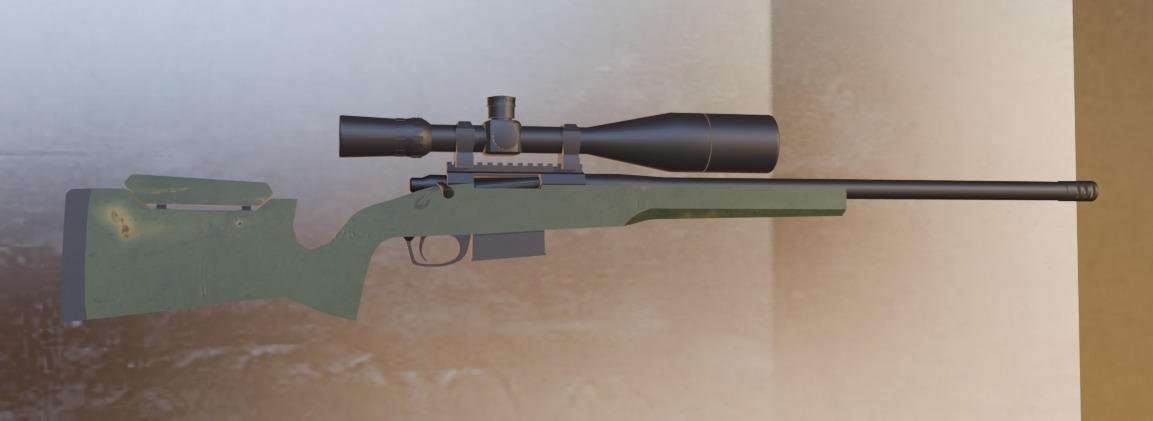 Sniper Rifle  Free low-poly 3D model_8
