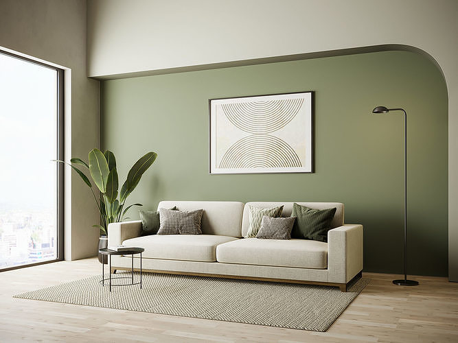 interior living room scene 41 3D model 2