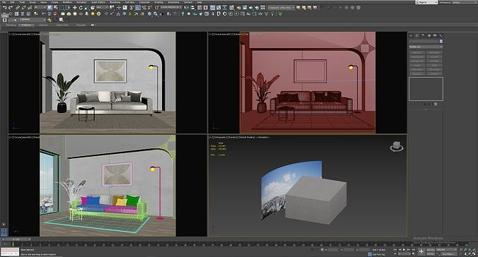 interior living room scene 41 3D model 4