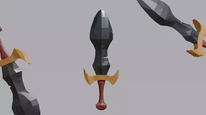  Low Poly Fantasy Sword - Game-Ready 3D Model