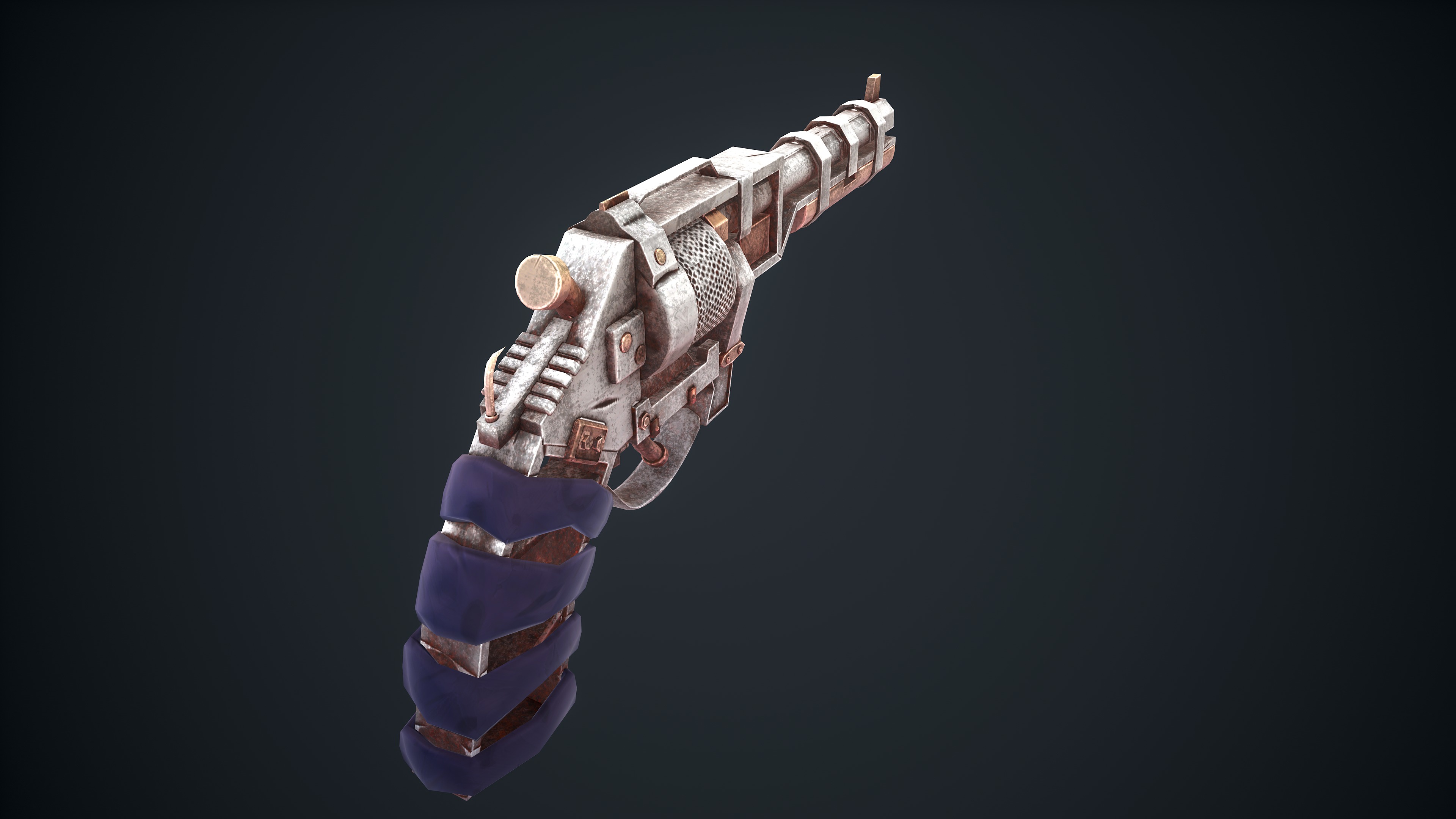 Stylized Scrap gun Low-poly 3D model_13