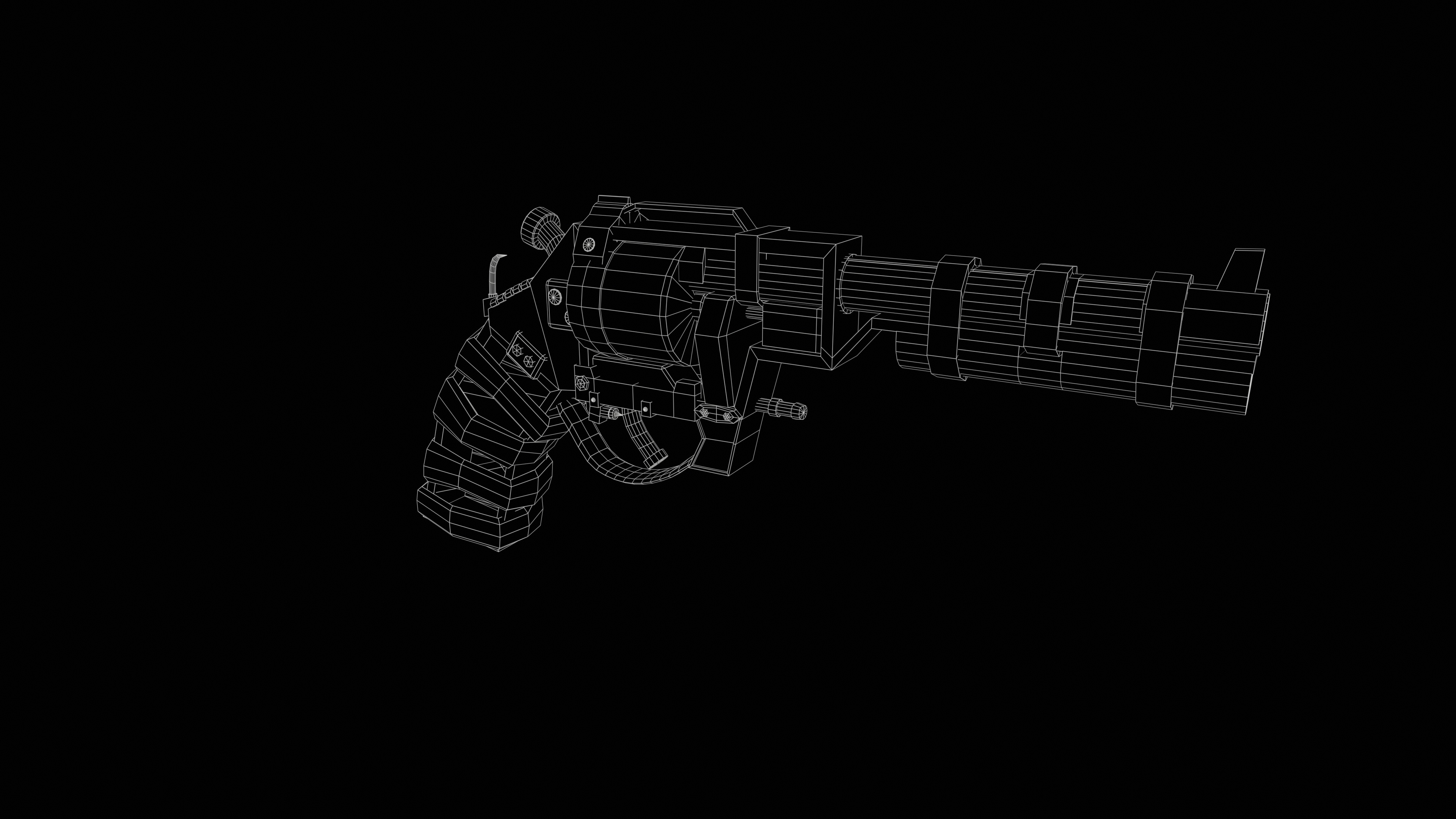 Stylized Scrap gun Low-poly 3D model_27