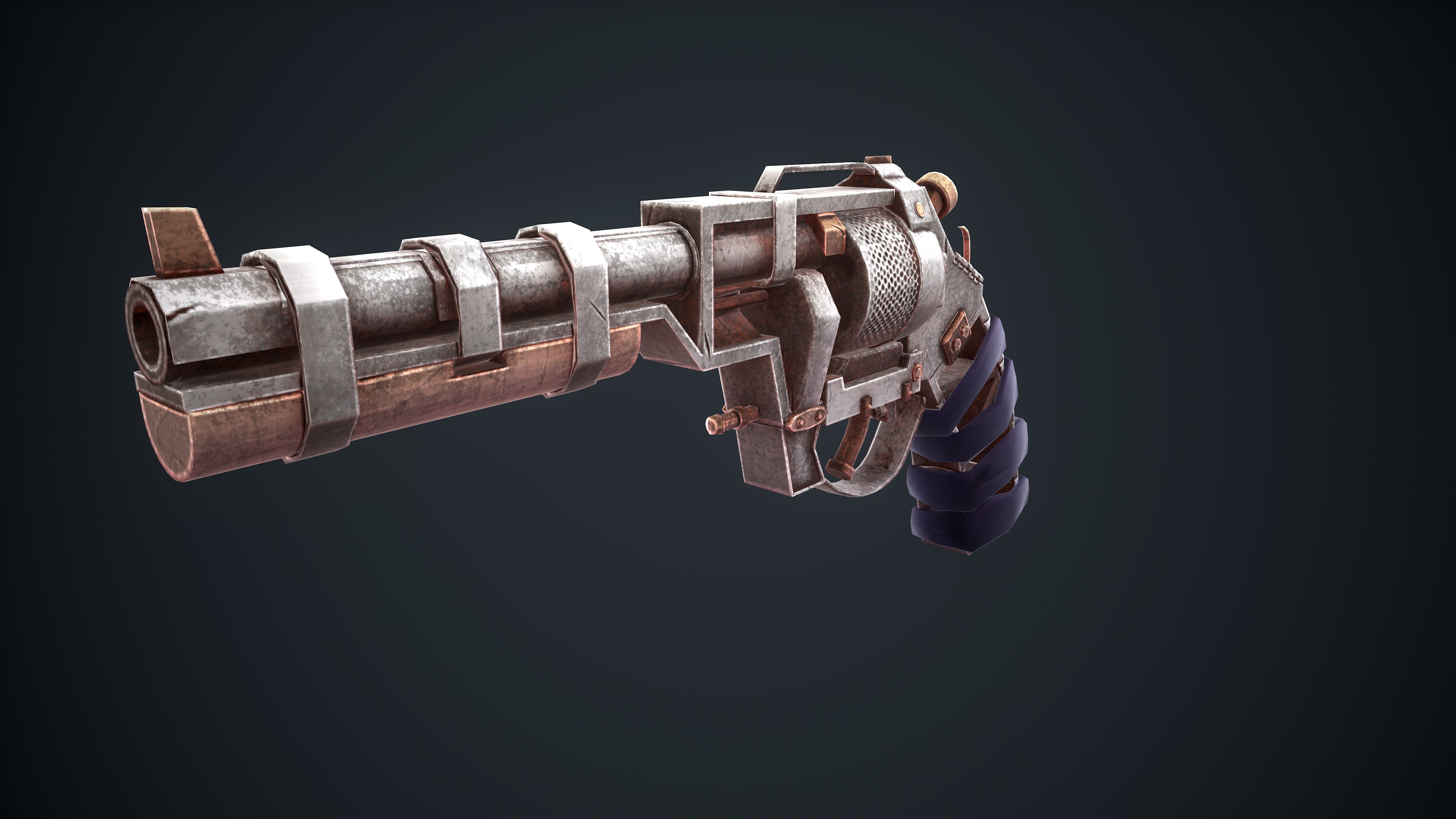 Stylized Scrap gun Low-poly 3D model_25