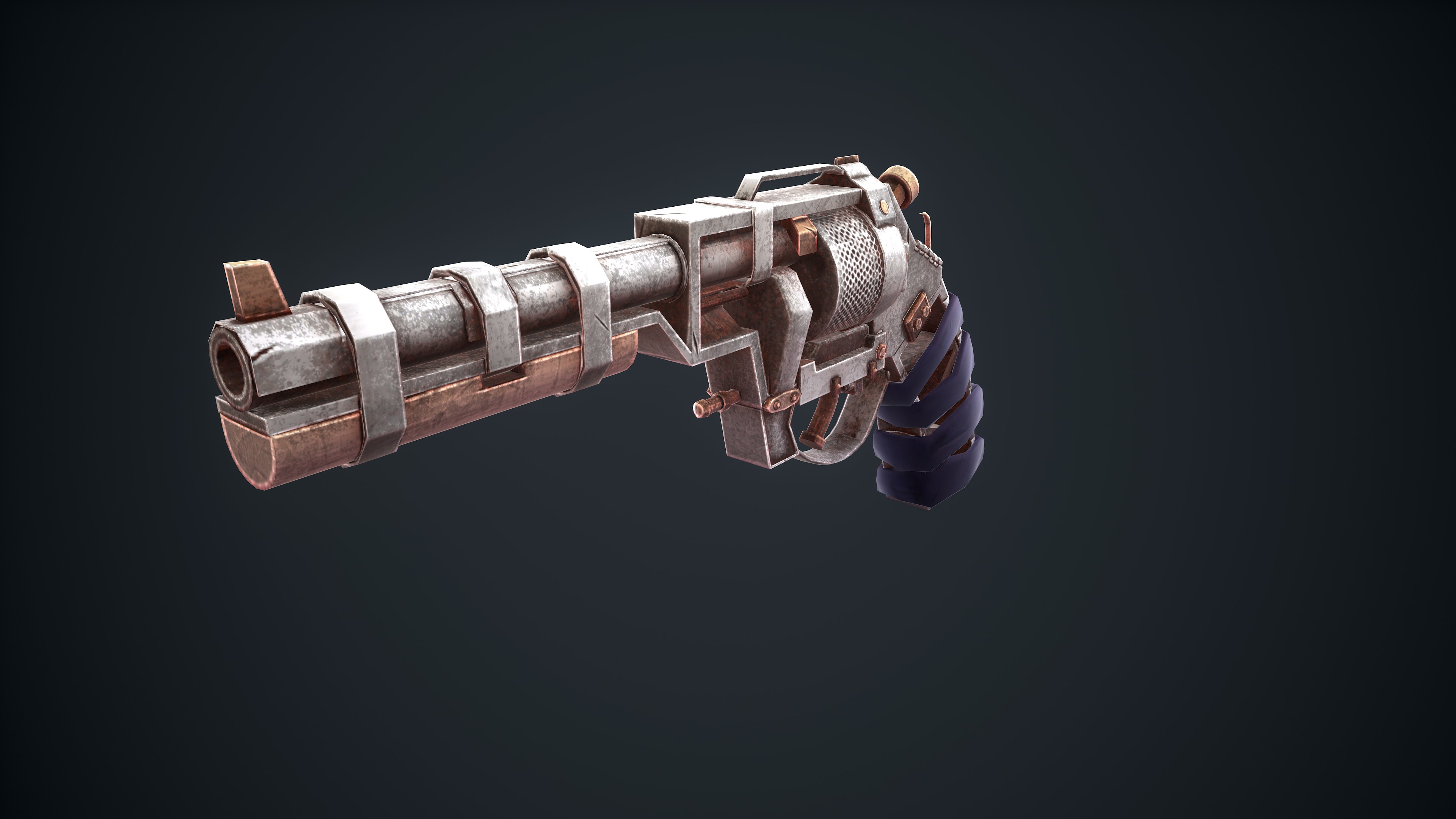 Stylized Scrap gun Low-poly 3D model_22