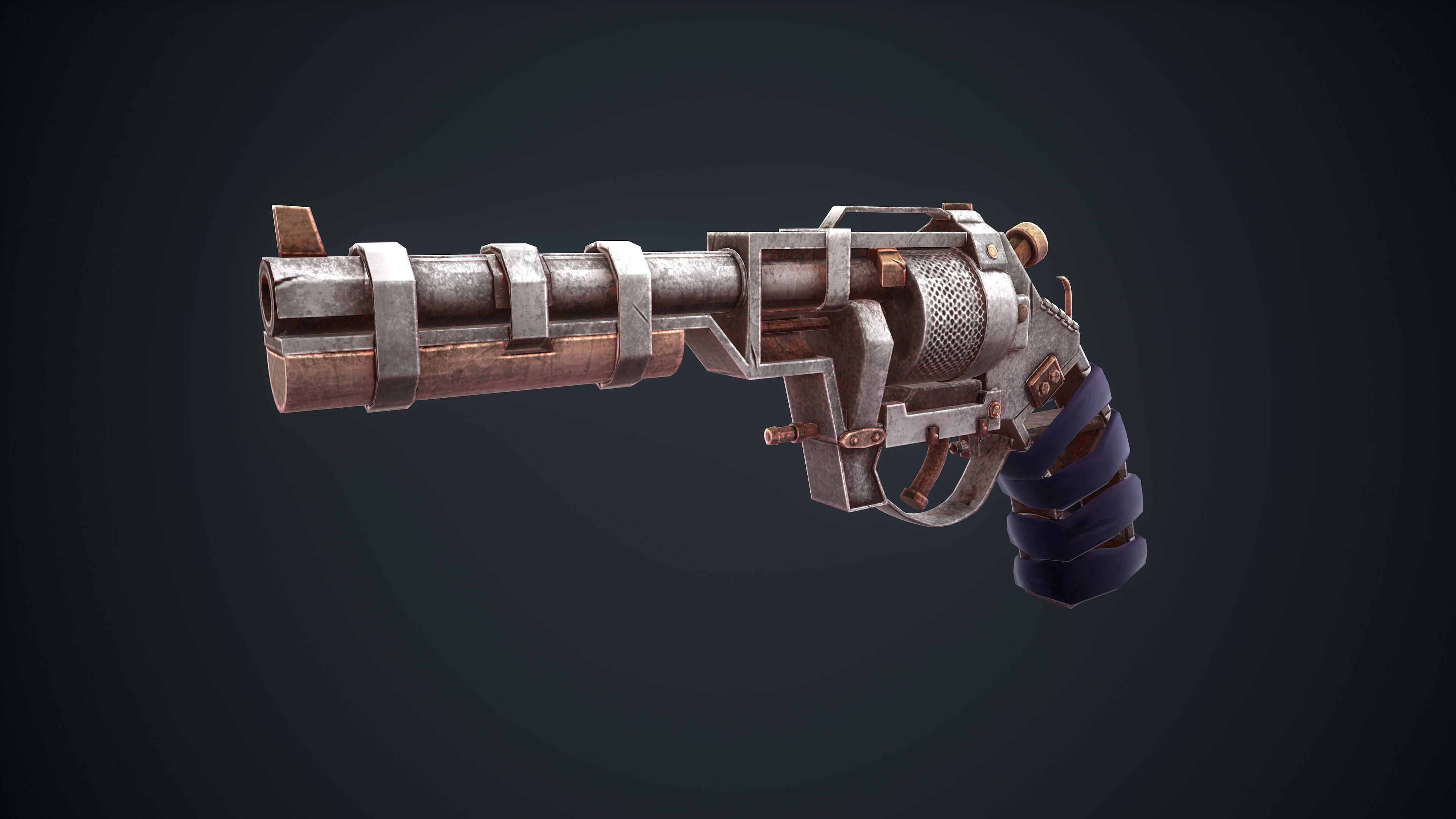 Stylized Scrap gun Low-poly 3D model_21