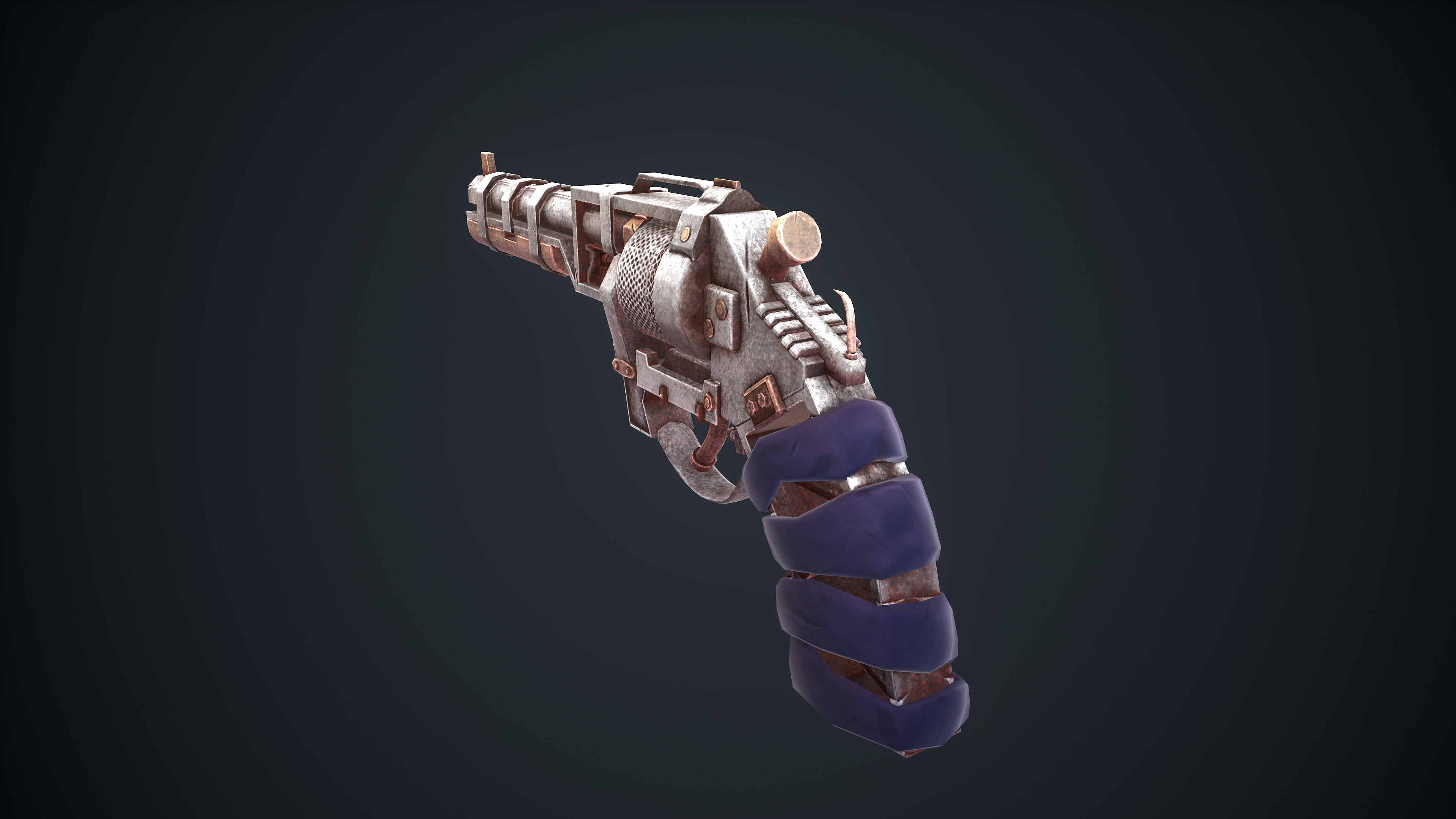 Stylized Scrap gun Low-poly 3D model_23