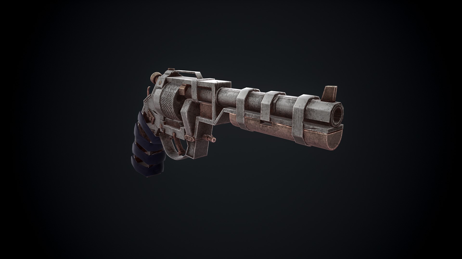 Stylized Scrap gun Low-poly 3D model_6