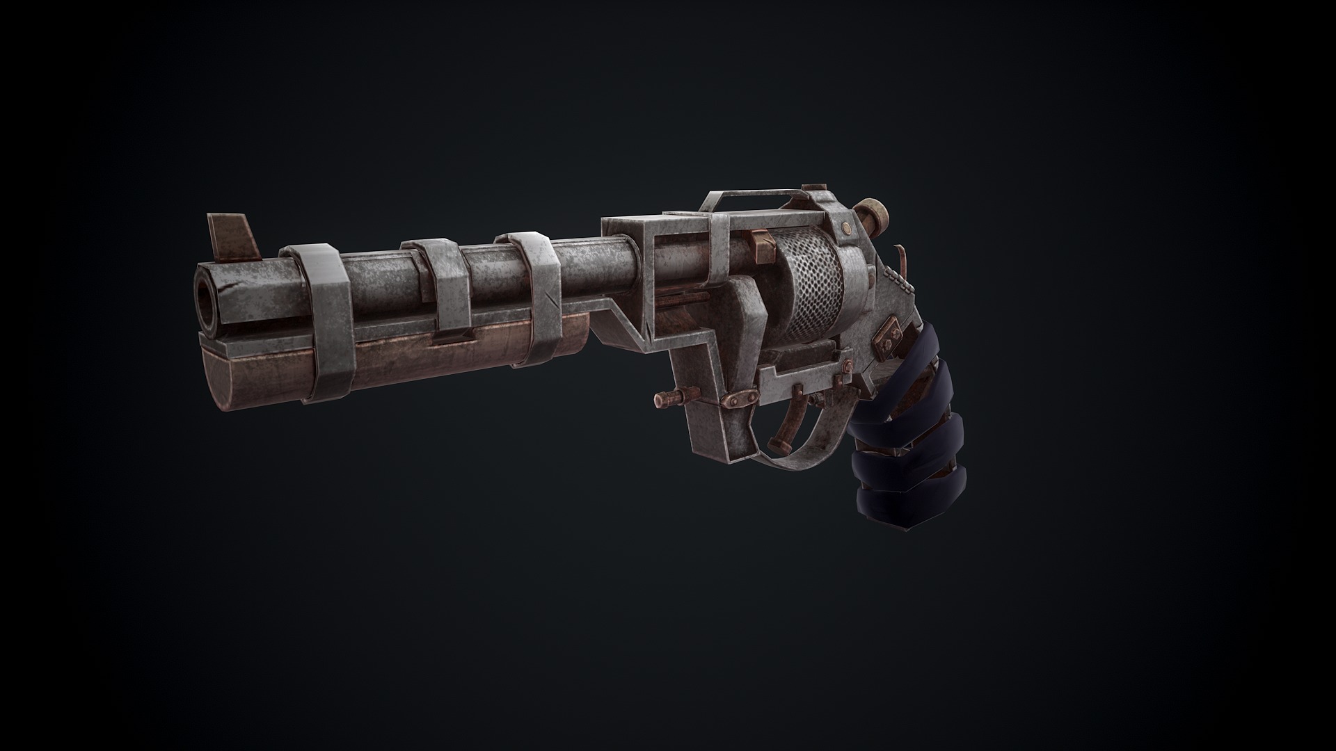 Stylized Scrap gun Low-poly 3D model_17