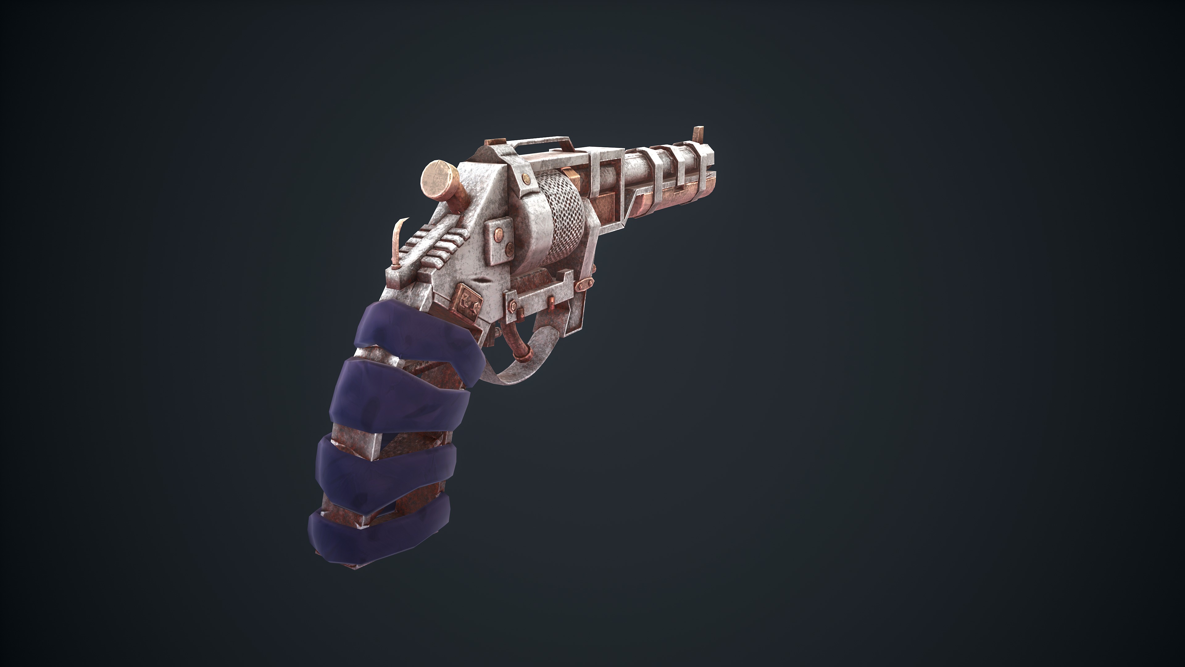 Stylized Scrap gun Low-poly 3D model_24