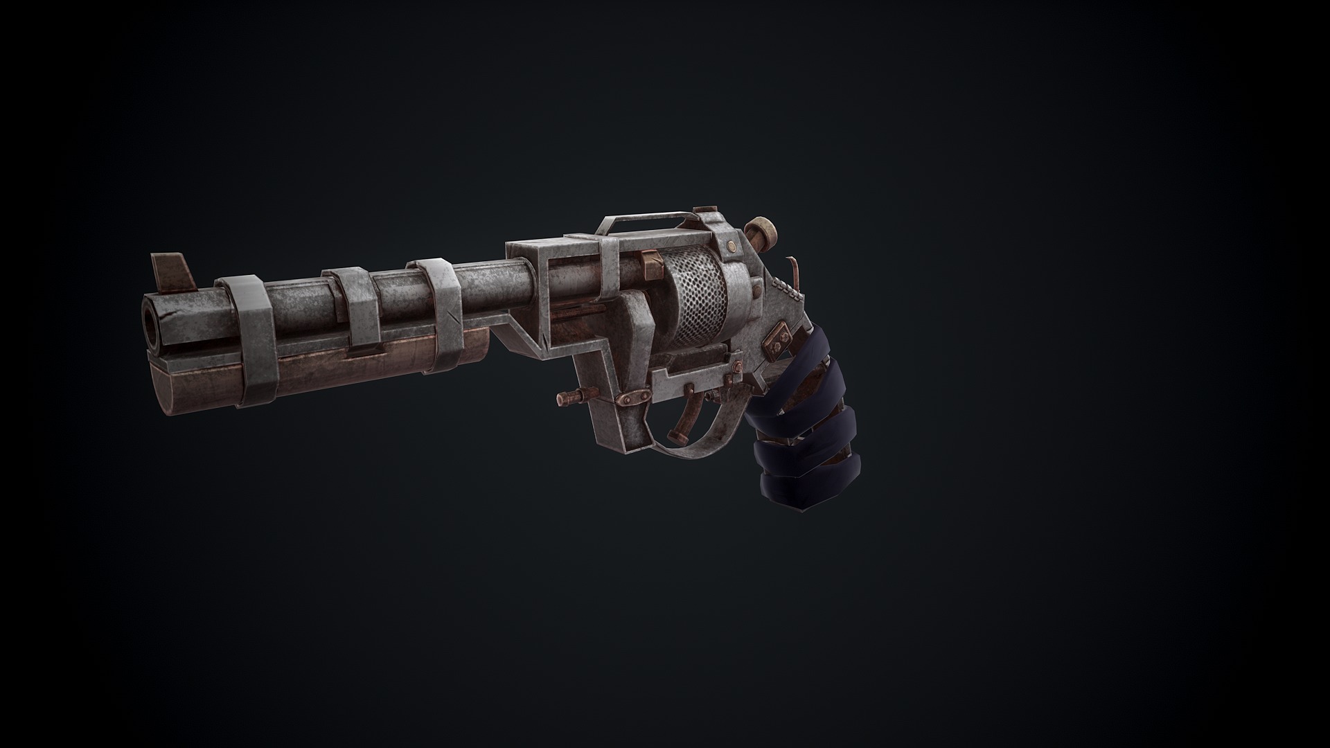 Stylized Scrap gun Low-poly 3D model_8