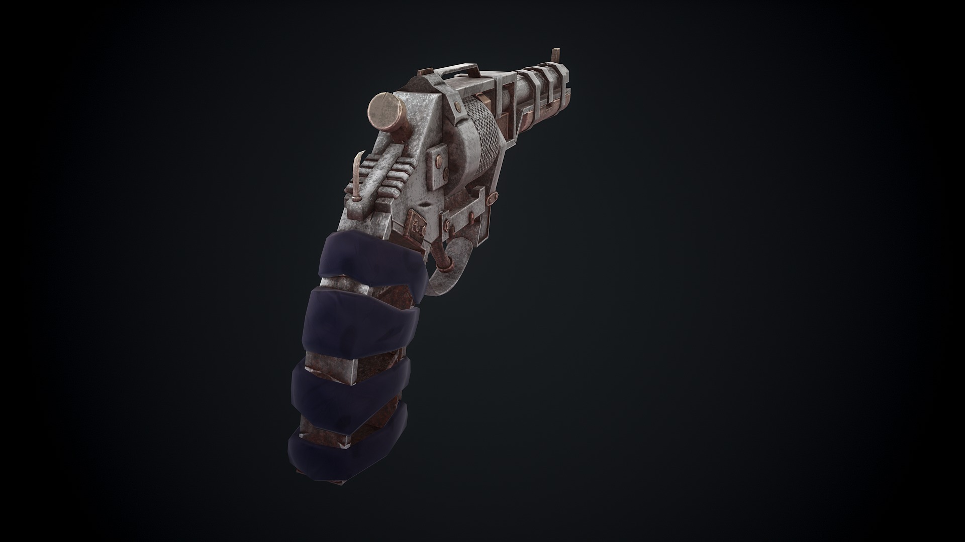 Stylized Scrap gun Low-poly 3D model_19