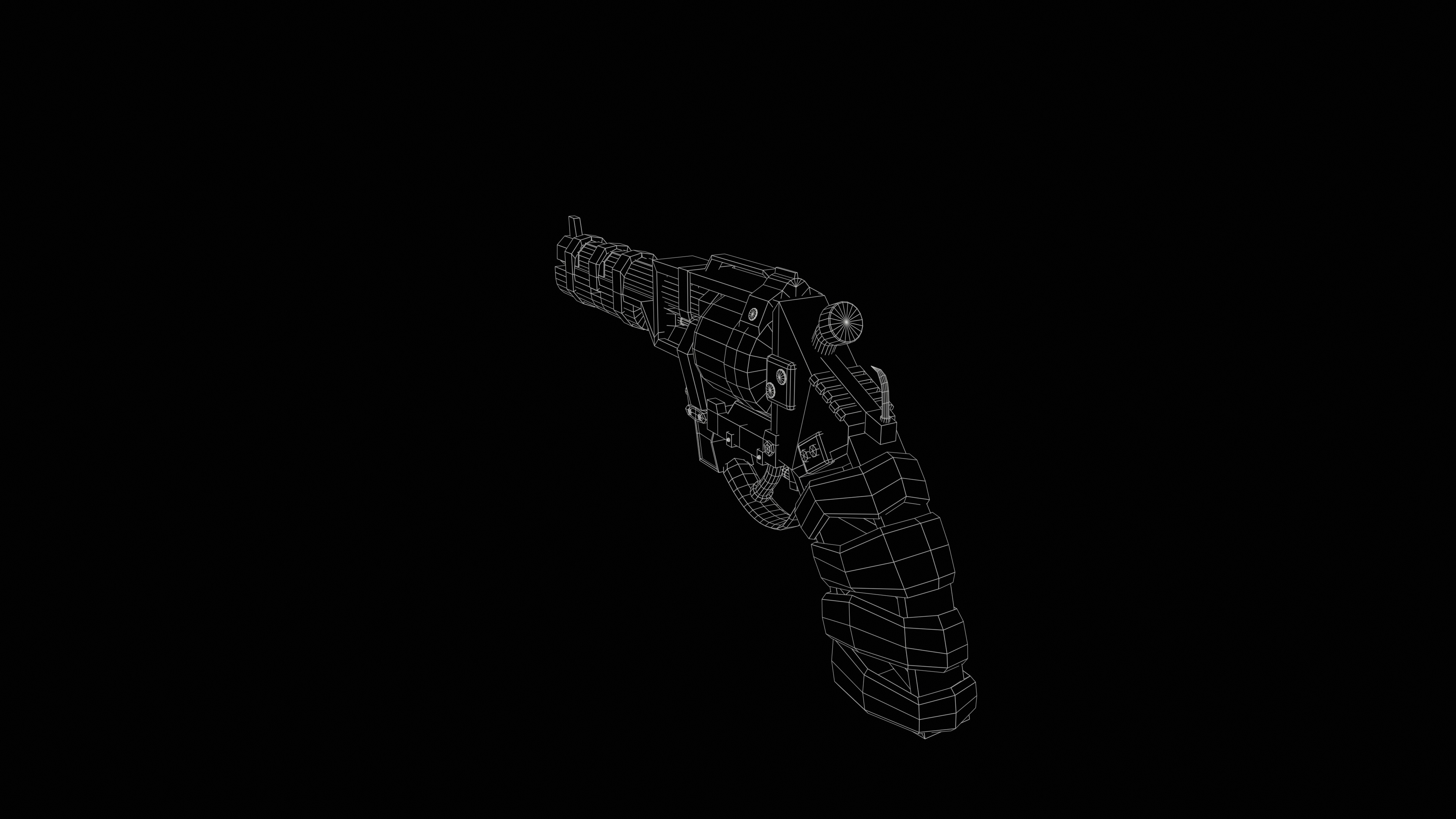 Stylized Scrap gun Low-poly 3D model_26