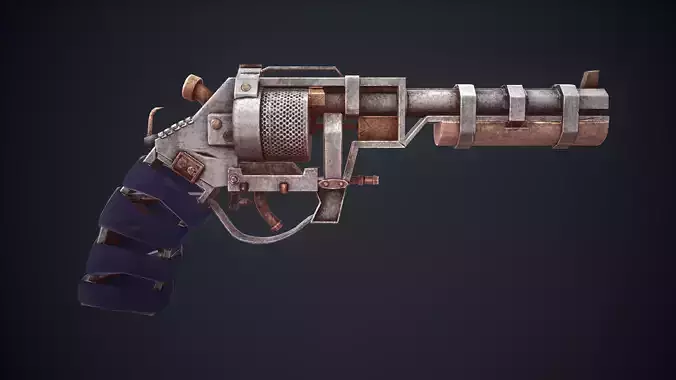 Stylized Scrap gun Low-poly 3D model
