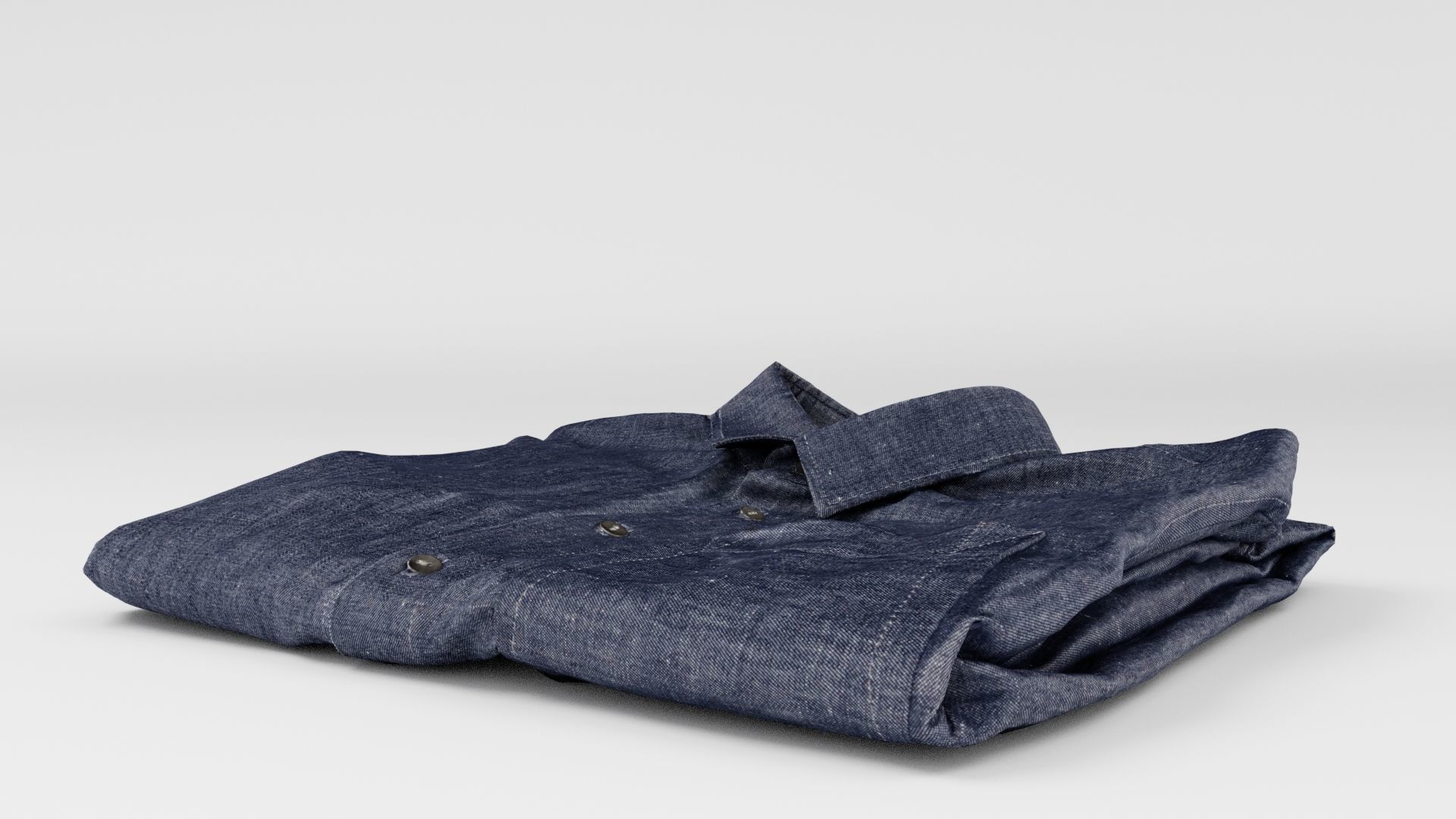 Blue generic folded shirt casual business style  3D model_4