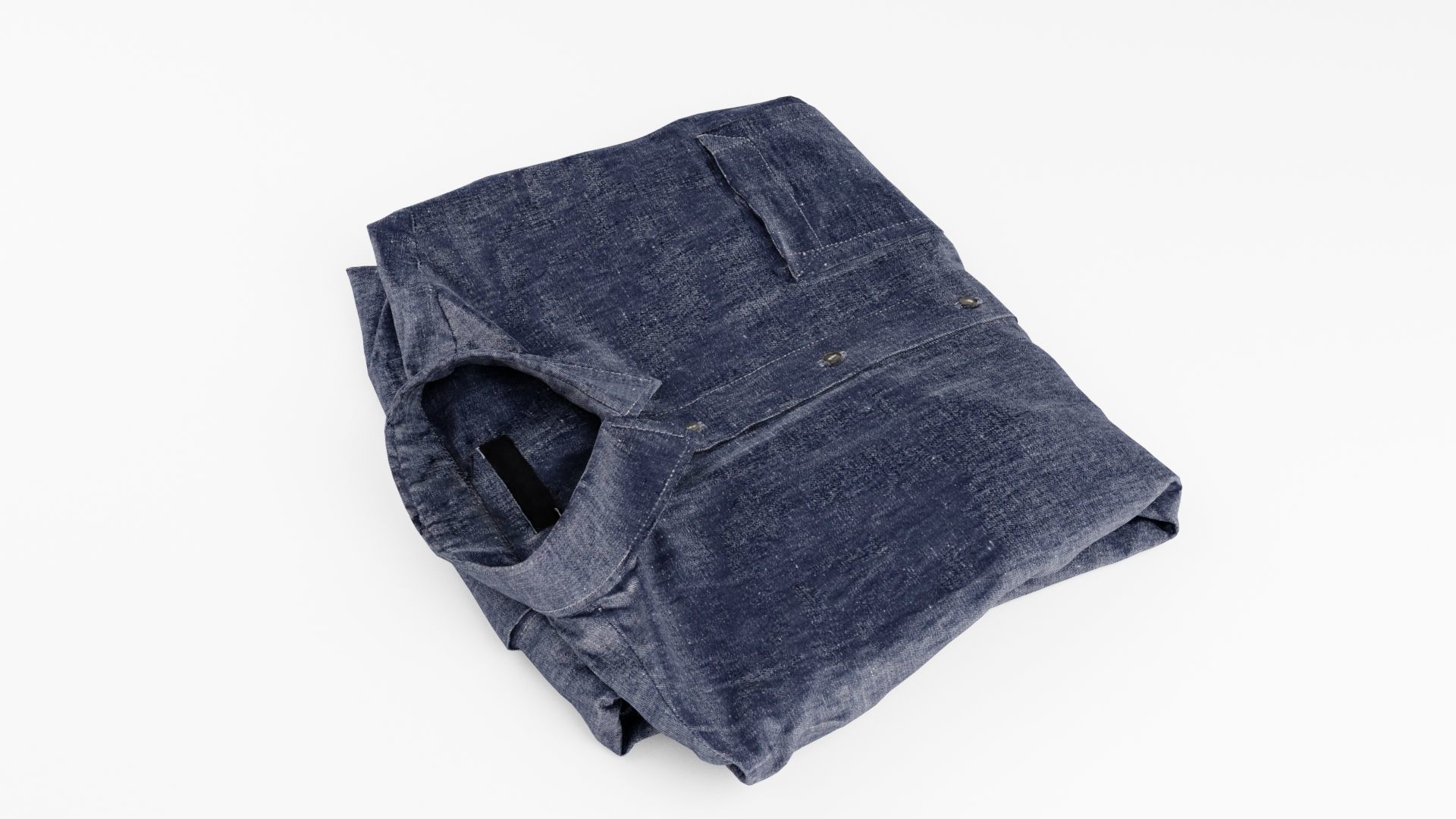 Blue generic folded shirt casual business style  3D model_2