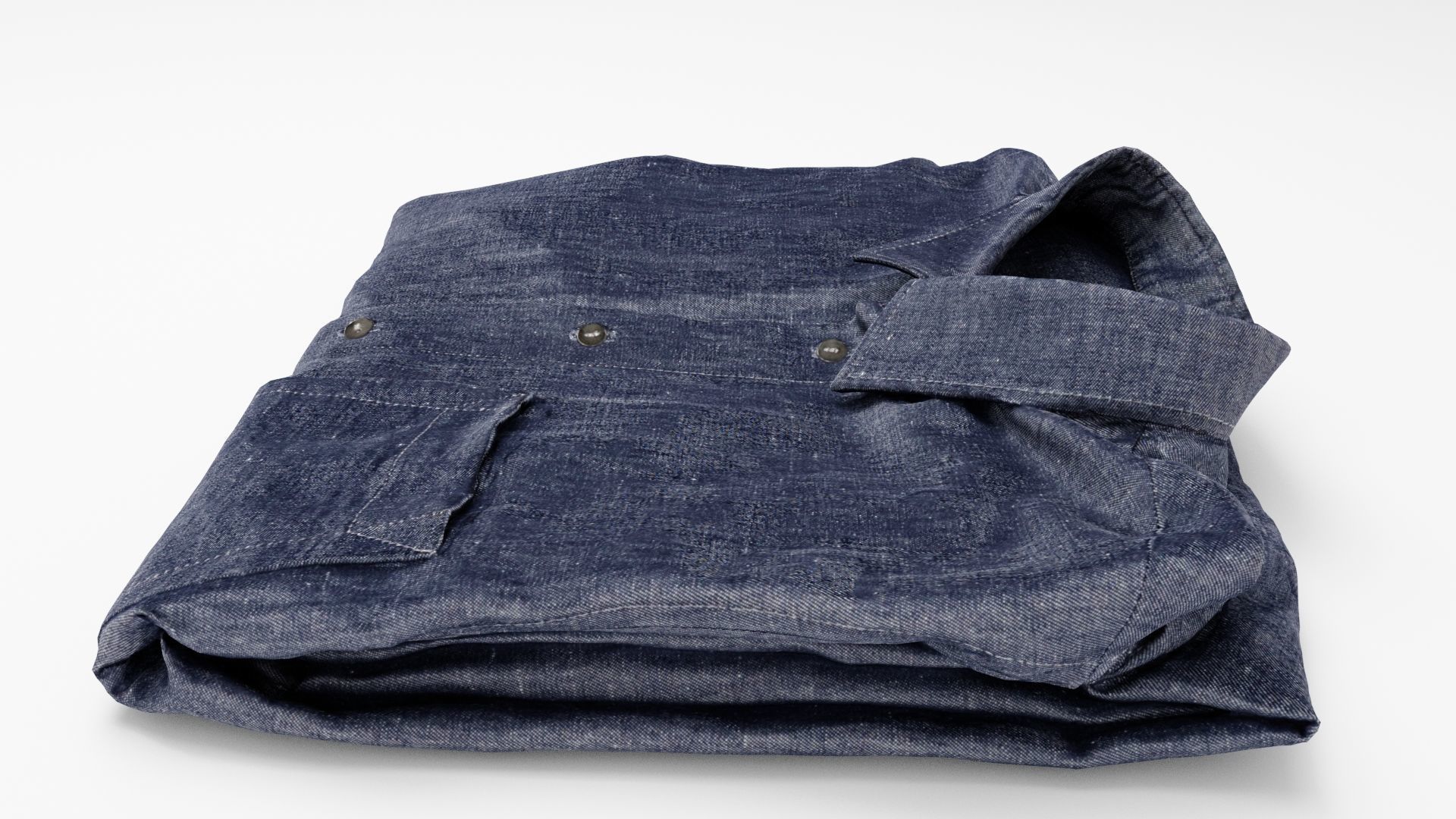 Blue generic folded shirt casual business style  3D model_1