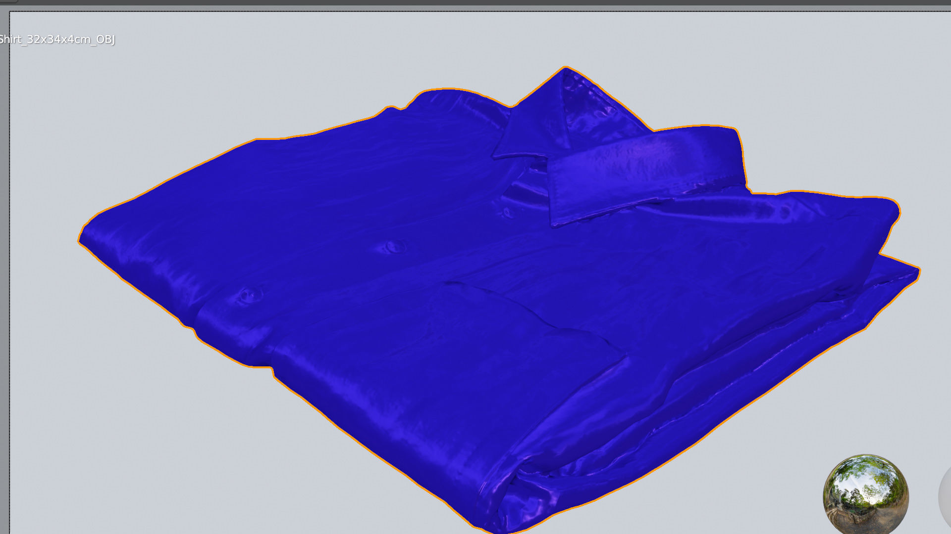 Blue generic folded shirt casual business style  3D model_5