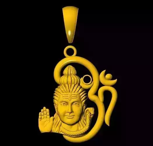 Om Shiv Pendant 3dm file
