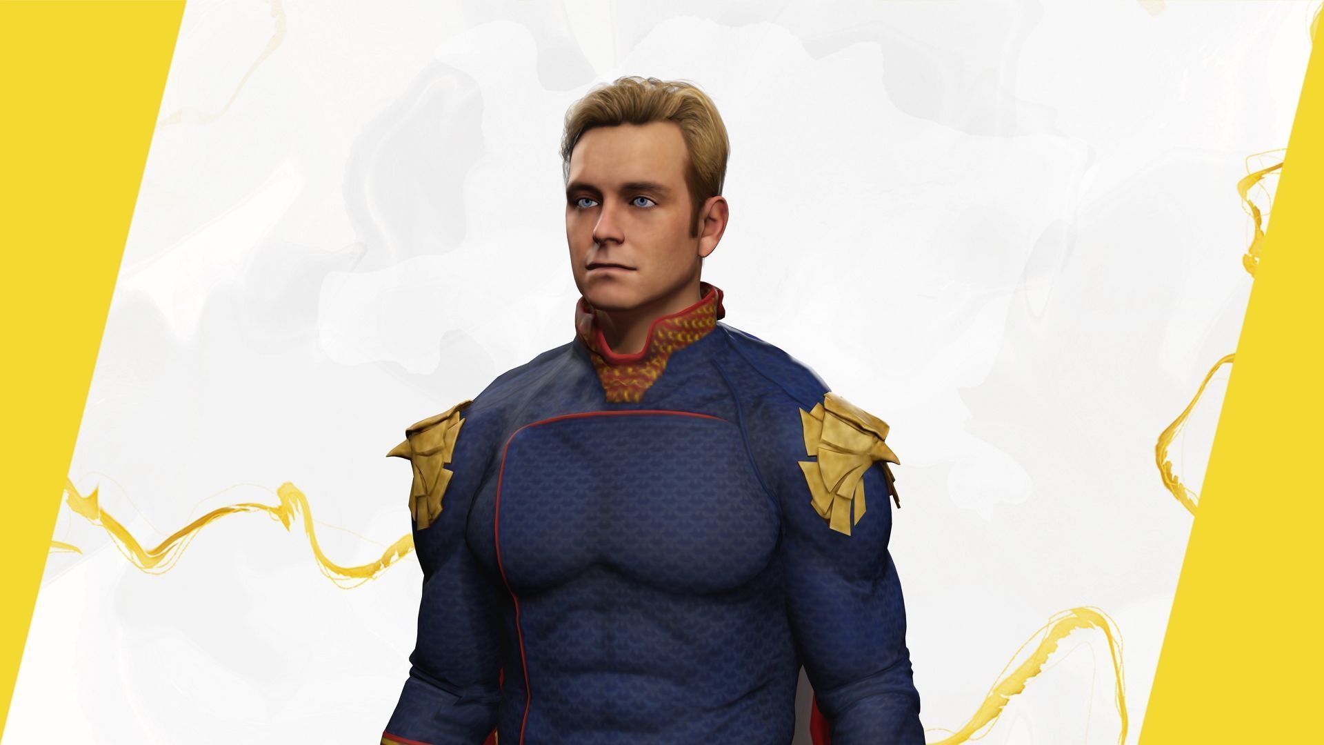 Poses Homelander 3D Character Model - Superhero from The Boys Low-poly 3D model_18