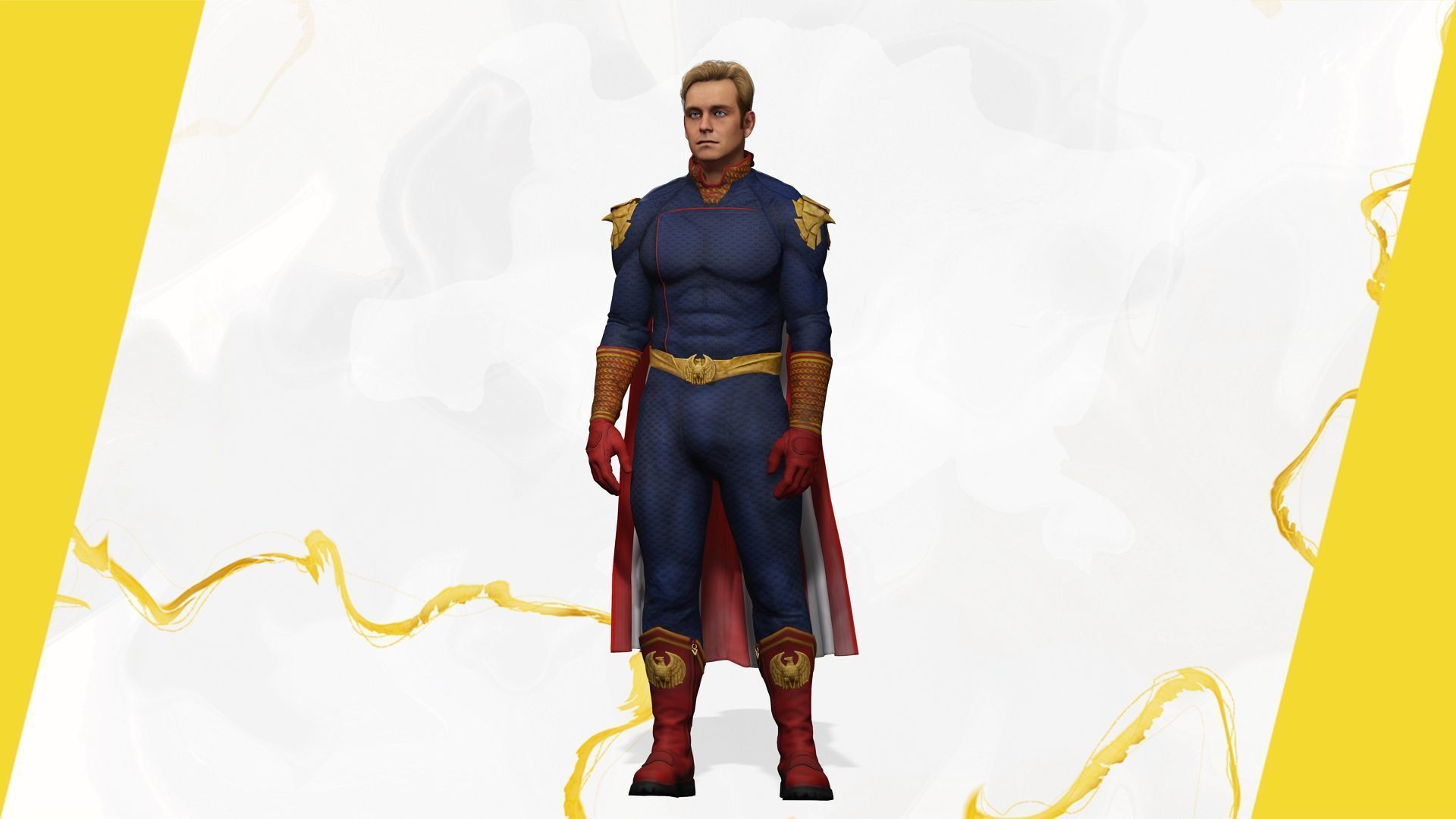 Poses Homelander 3D Character Model - Superhero from The Boys Low-poly 3D model_11