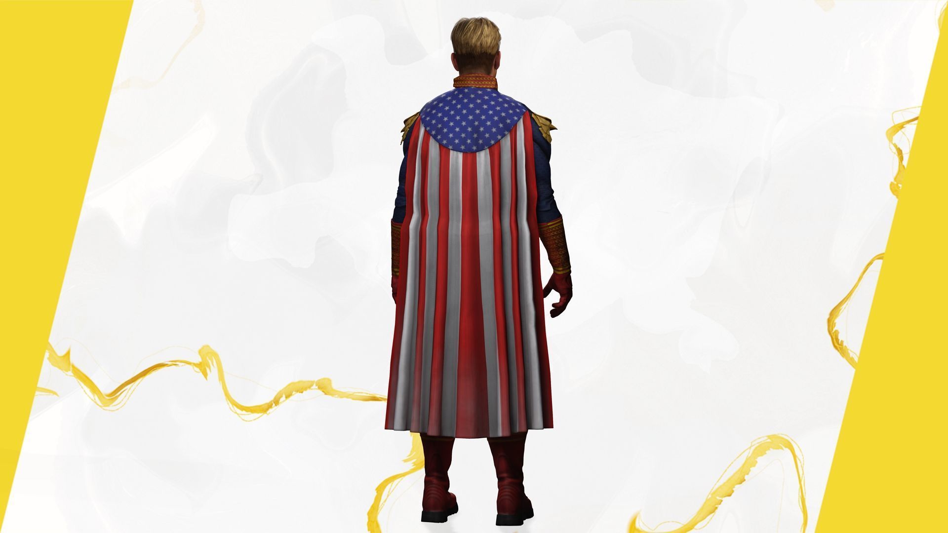 Poses Homelander 3D Character Model - Superhero from The Boys Low-poly 3D model_19