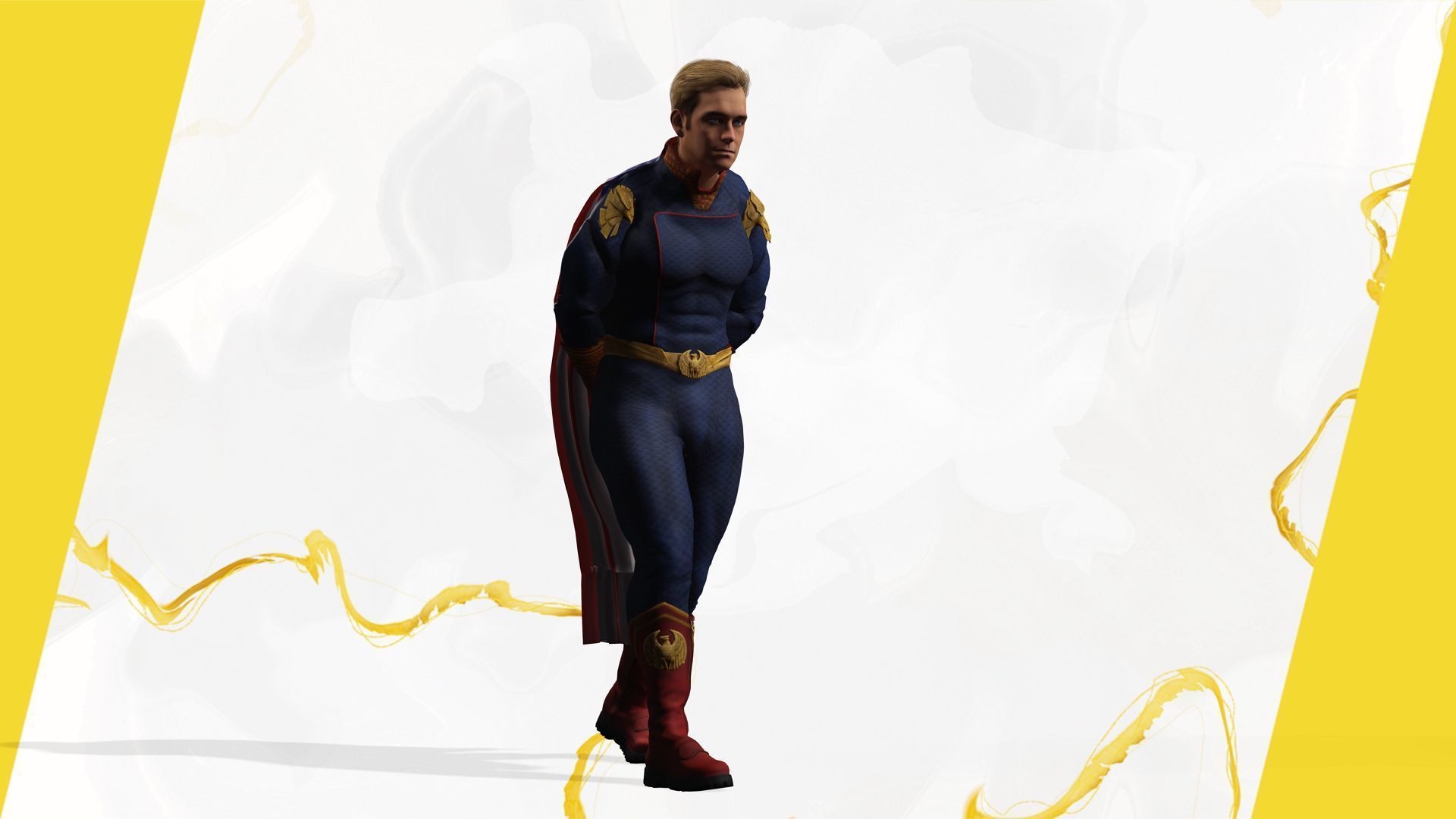 Poses Homelander 3D Character Model - Superhero from The Boys Low-poly 3D model_21