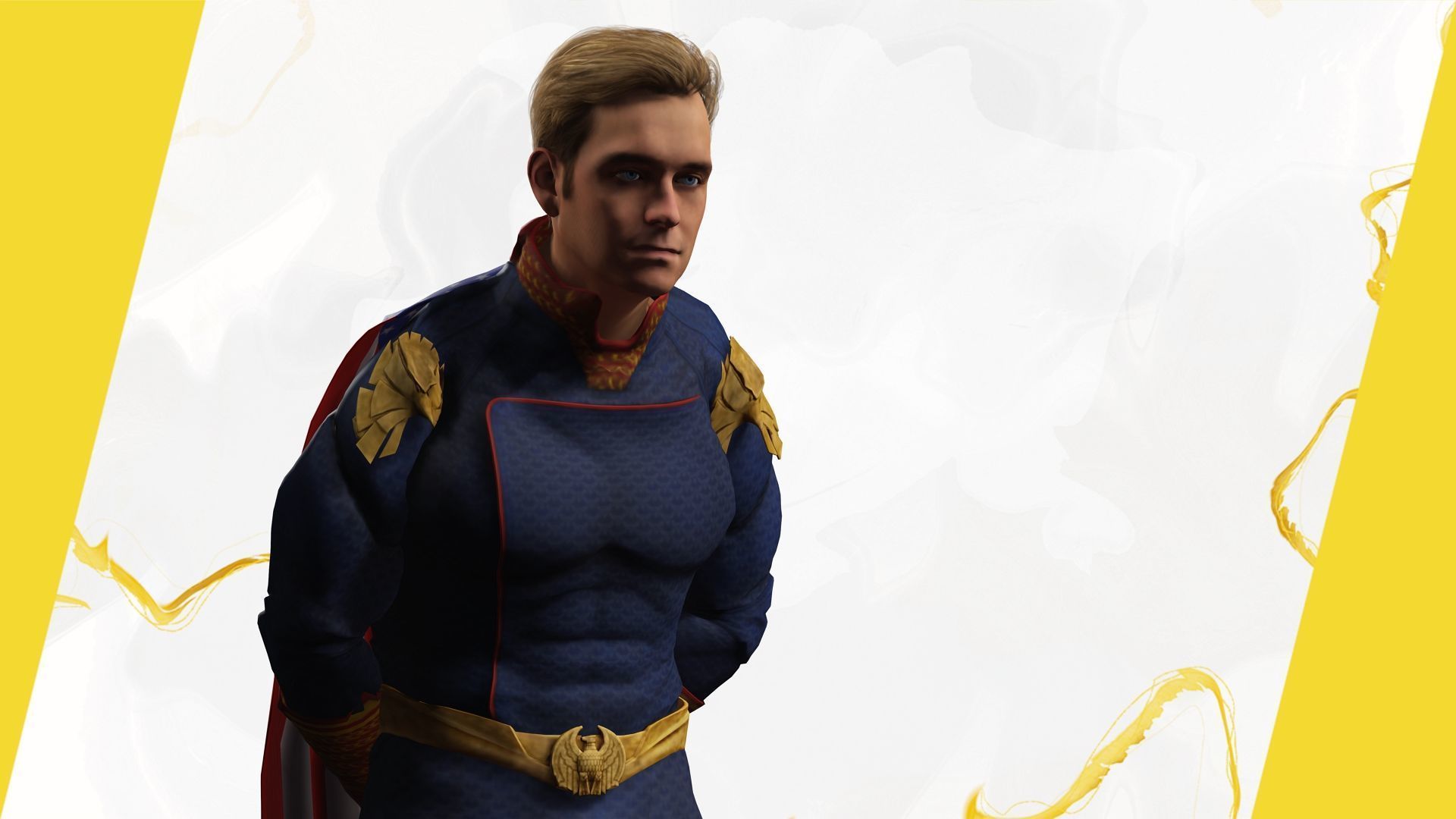 Poses Homelander 3D Character Model - Superhero from The Boys Low-poly 3D model_10
