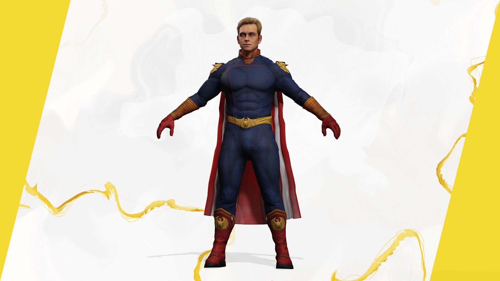 Poses Homelander 3D Character Model - Superhero from The Boys Low-poly 3D model_14