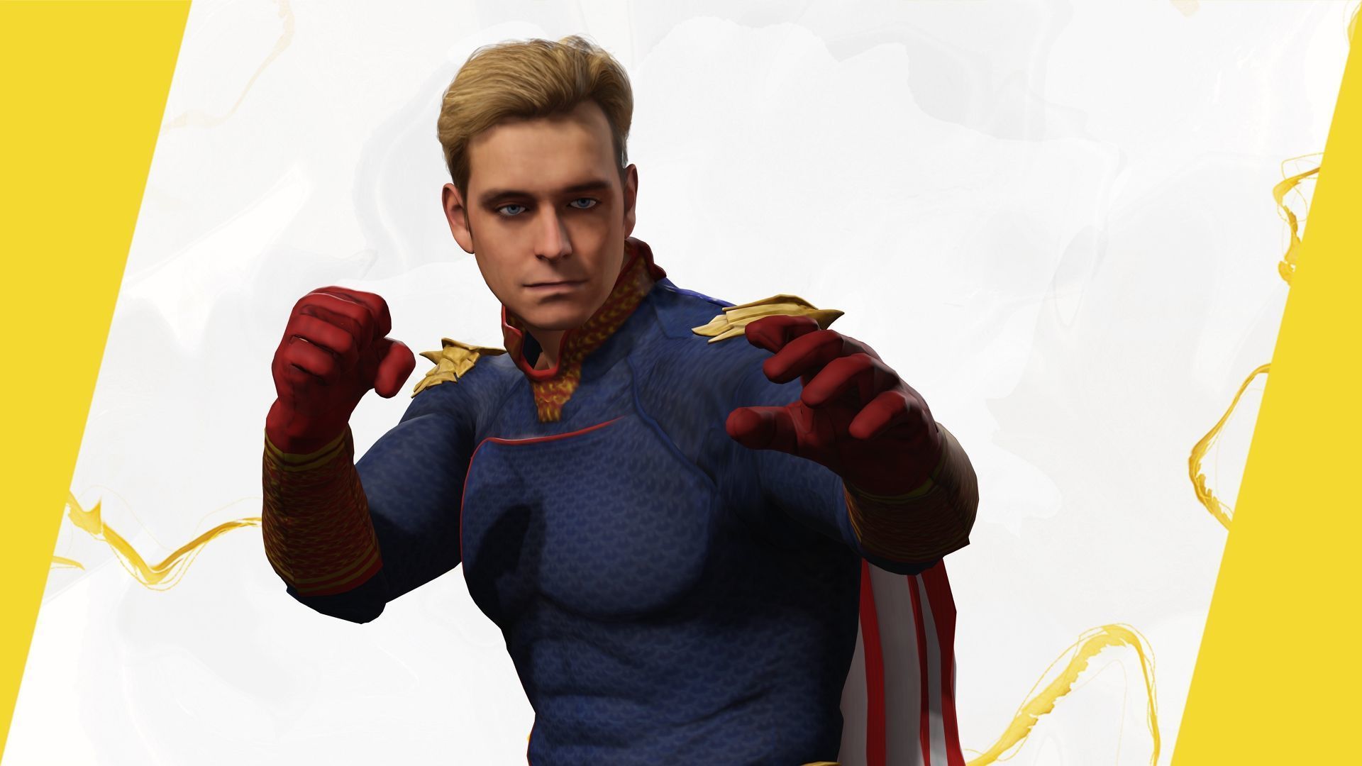 Poses Homelander 3D Character Model - Superhero from The Boys Low-poly 3D model_1