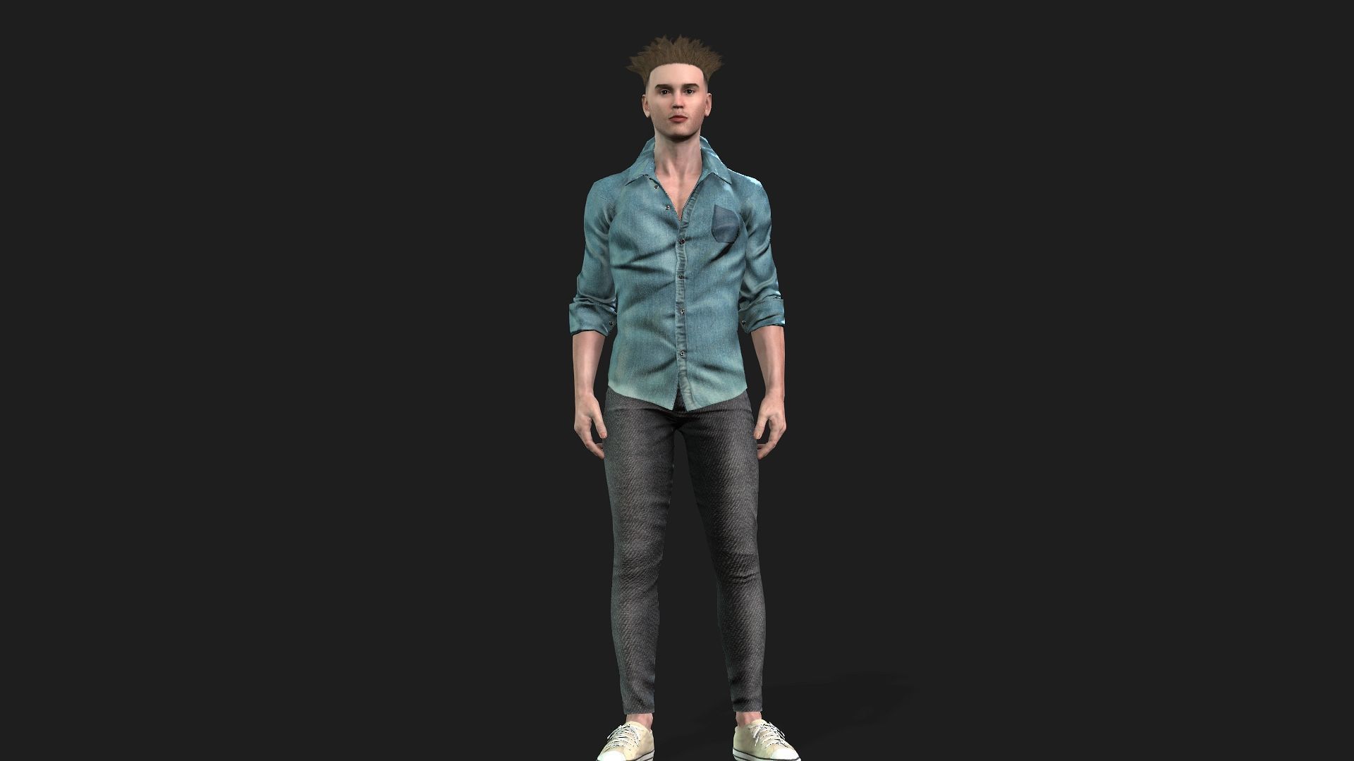 Rigged 3D Male Character Game and animation ready 3D model_3