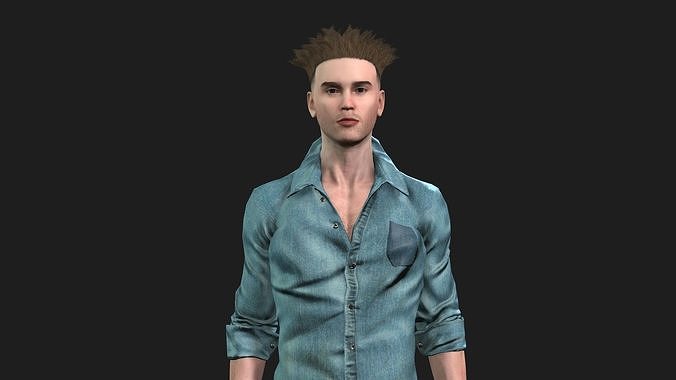 Rigged 3D Male Character Game and animation ready 3D model