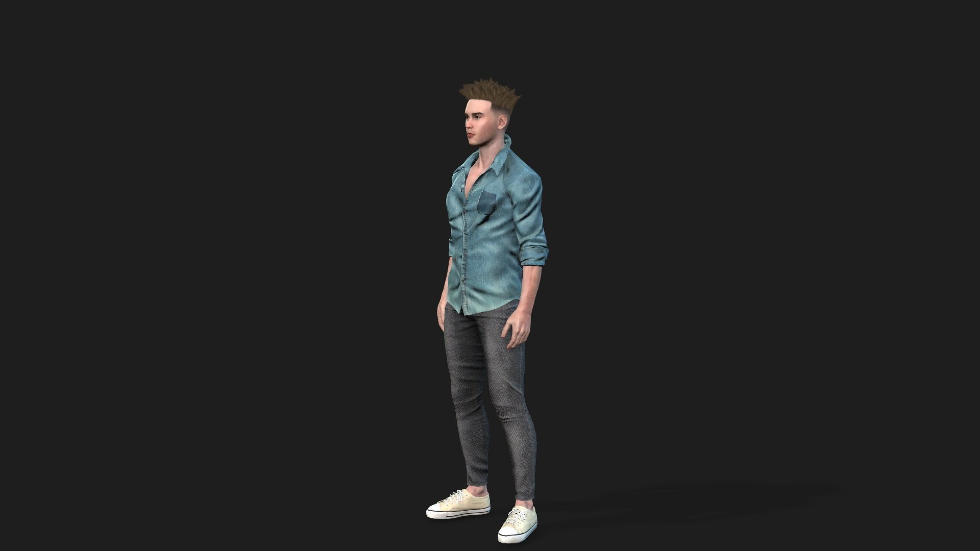Rigged 3D Male Character Game and animation ready 3D model_12