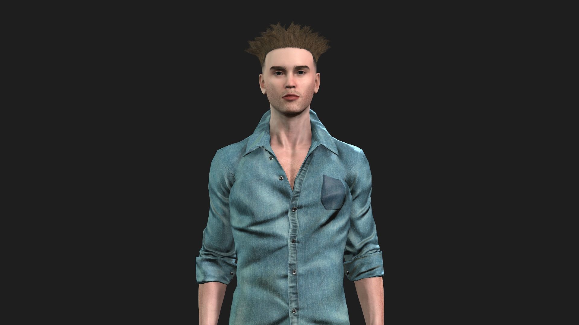 Rigged 3D Male Character Game and animation ready 3D model_16