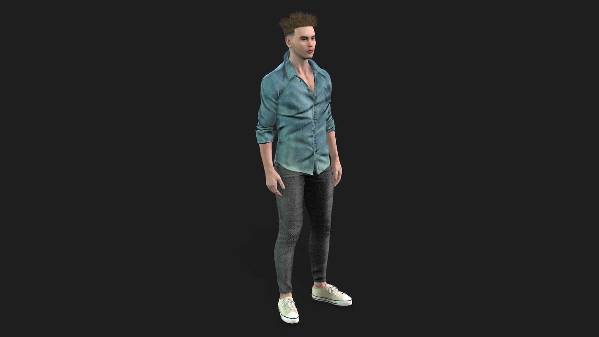 Rigged 3D Male Character Game and animation ready 3D model_10