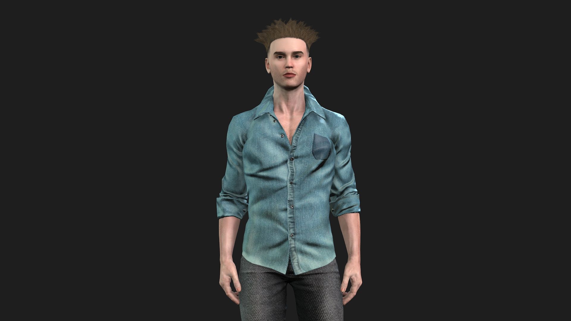 Rigged 3D Male Character Game and animation ready 3D model_2