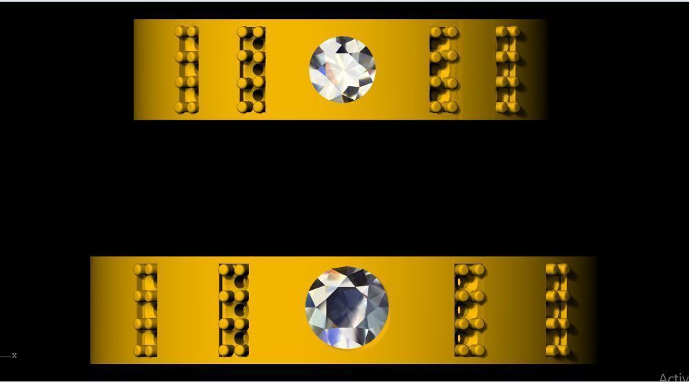 Solitaire Couple Band Ring 3dm file 3D print model_29