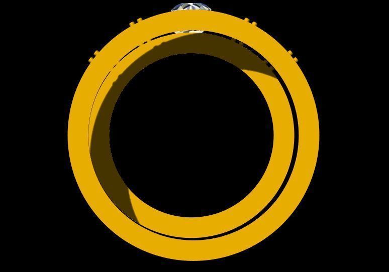 Solitaire Couple Band Ring 3dm file 3D print model_4