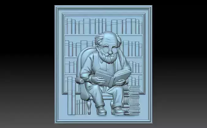 Grandfather and books