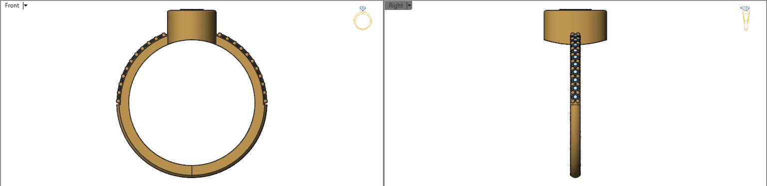 Oval Besel ring with side stones 3D print model_19