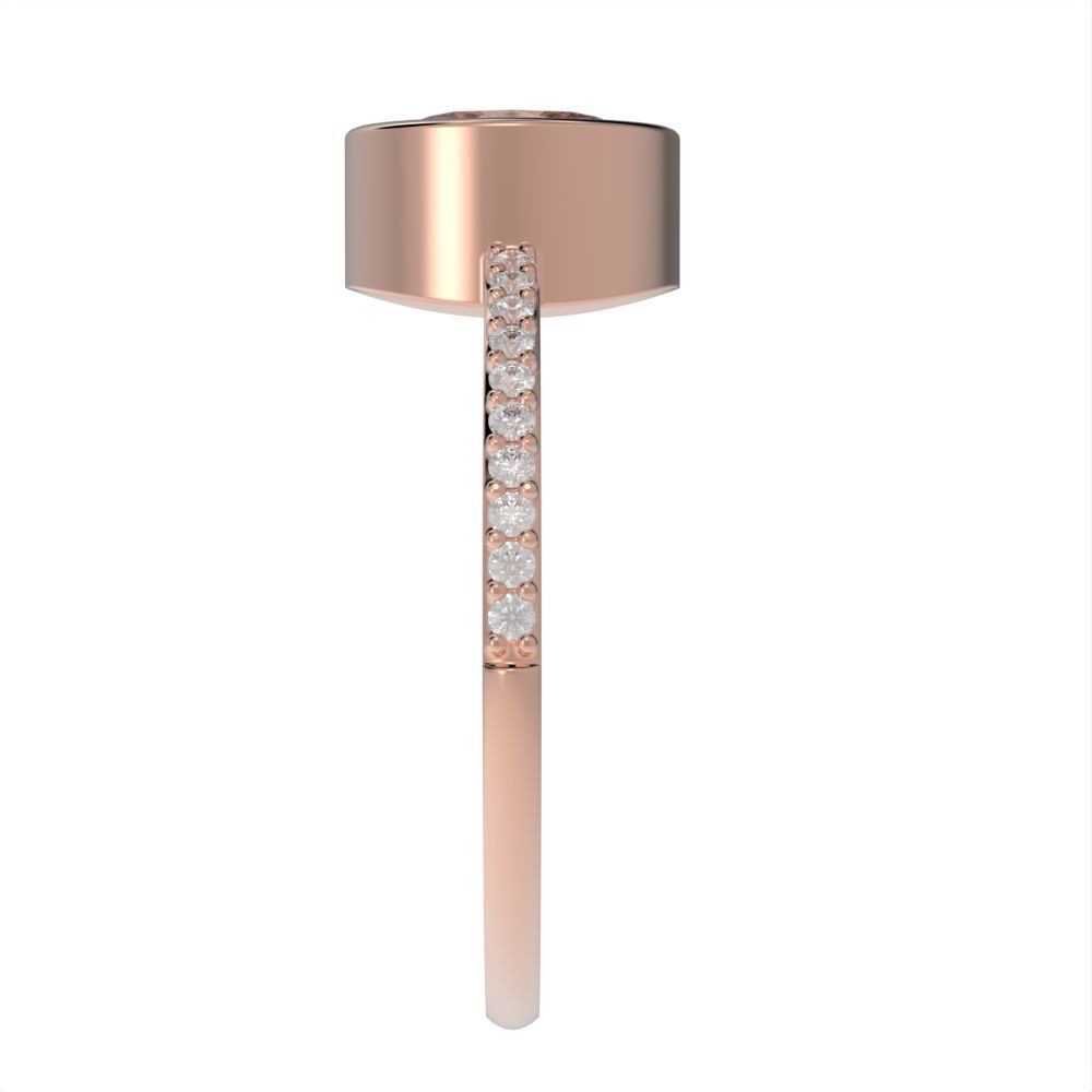 Oval Besel ring with side stones 3D print model_15