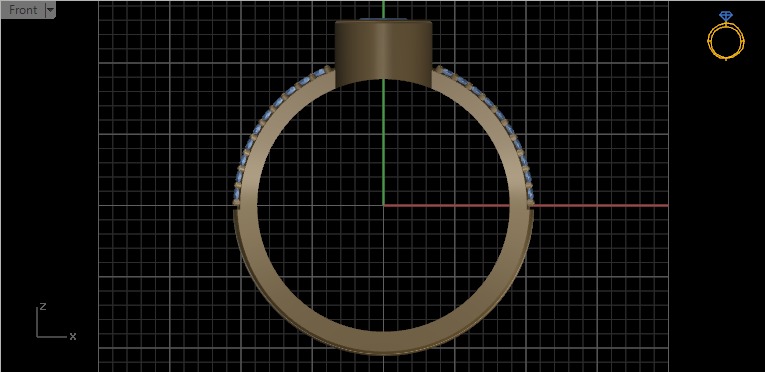Oval Besel ring with side stones 3D print model_27