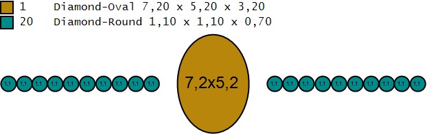 Oval Besel ring with side stones 3D print model_8