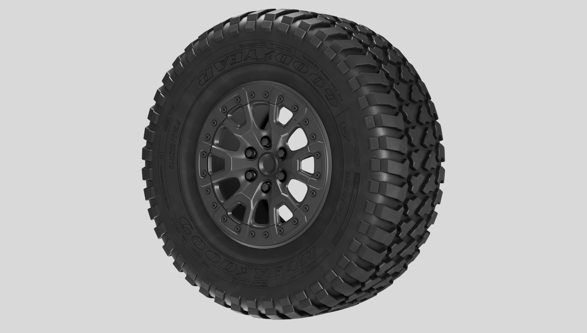 Good Year off road tire and rim 3D model 3D model_3