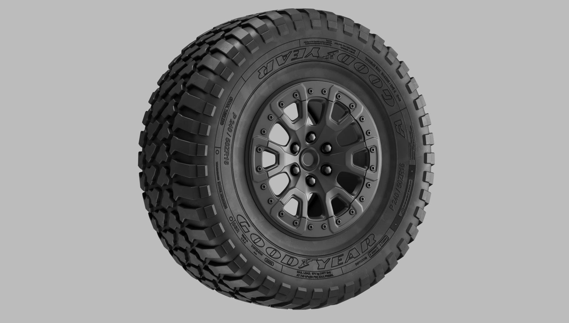 Good Year off road tire and rim 3D model 3D model_1