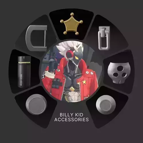 Billy Kid Accessories 3D Model - Zenless Zone Zero 3D print model
