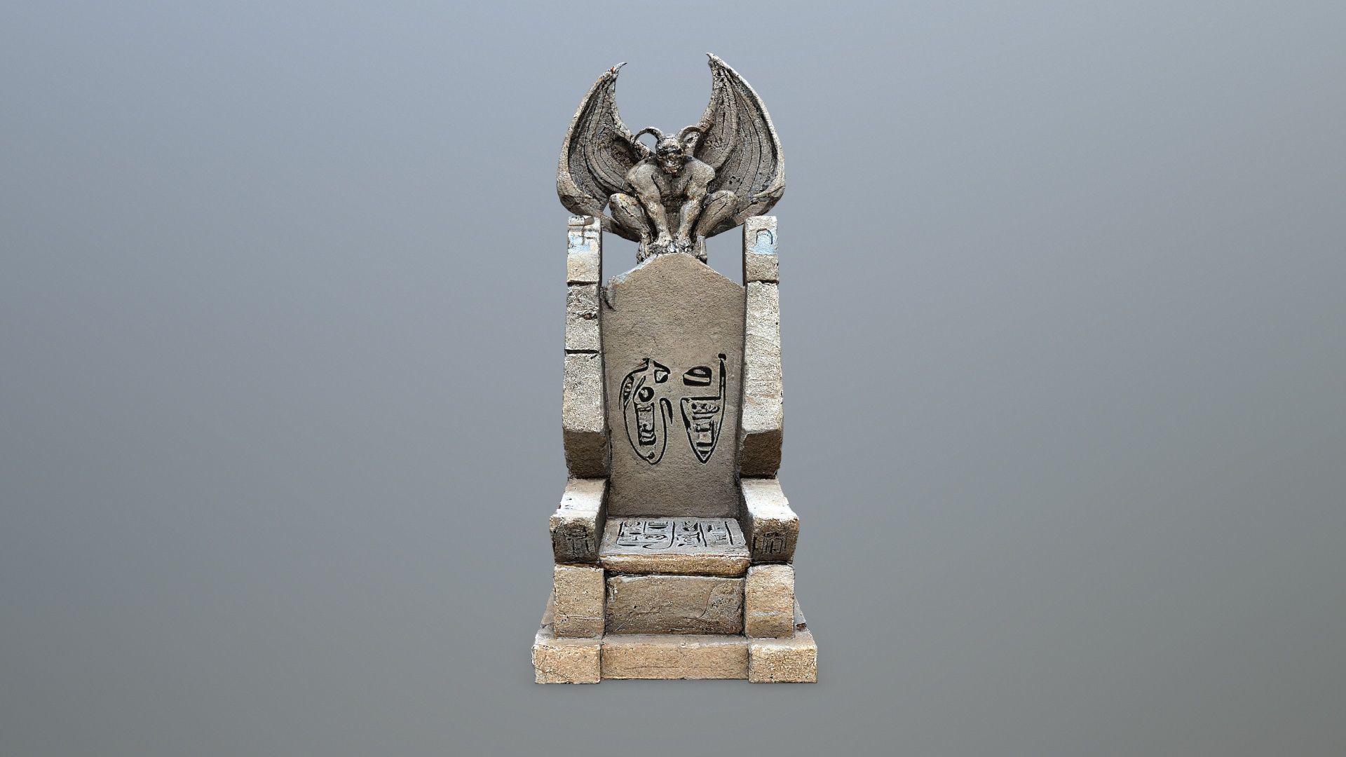Devil Stone Throne Low-poly 3D model_3