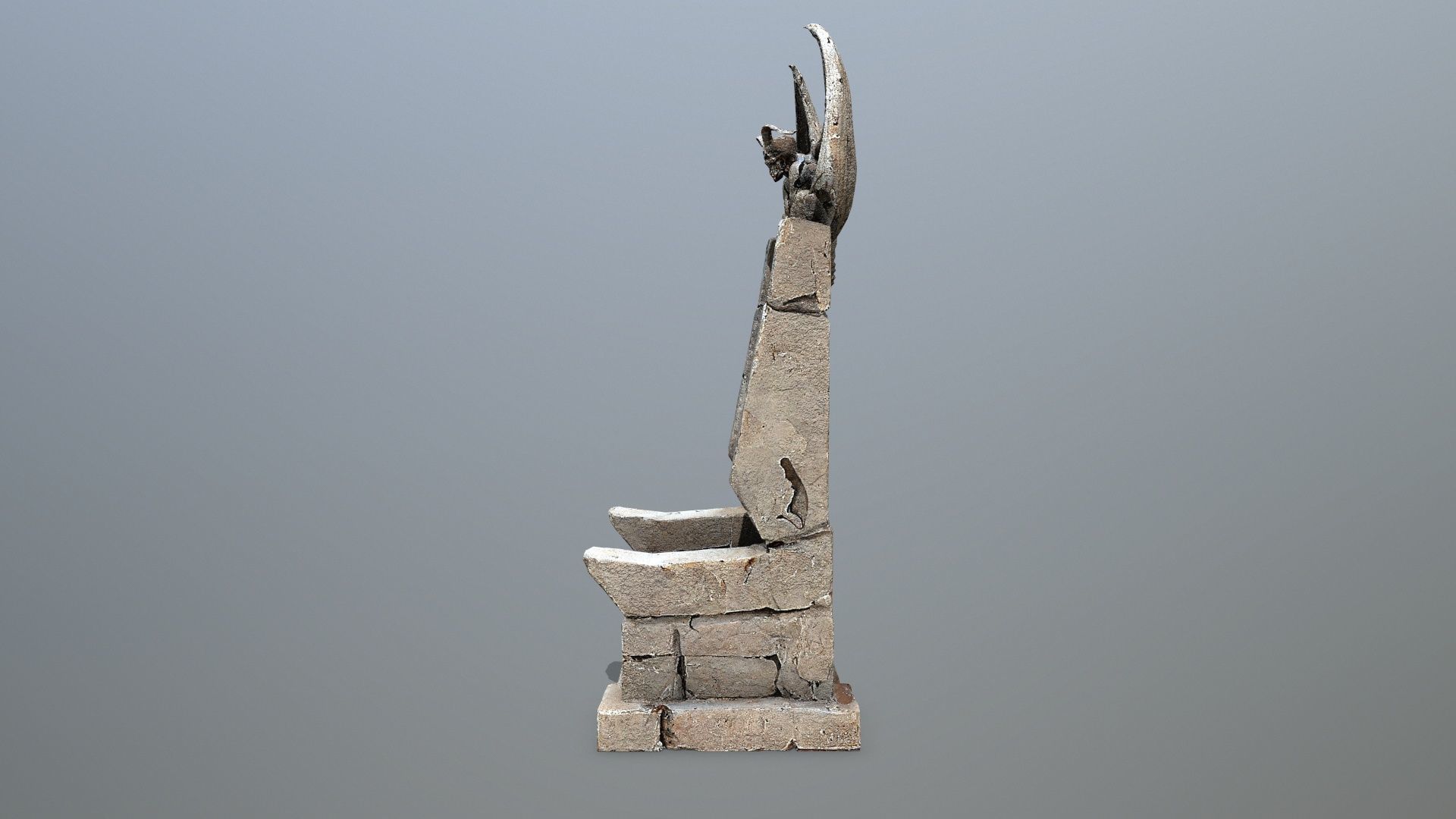 Devil Stone Throne Low-poly 3D model_5